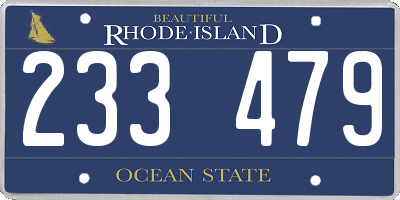 RI license plate 233479