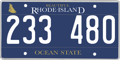 RI license plate 233480