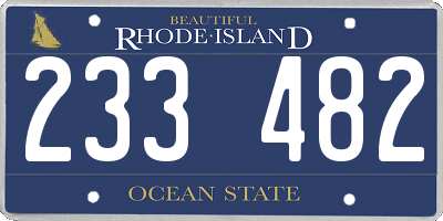 RI license plate 233482