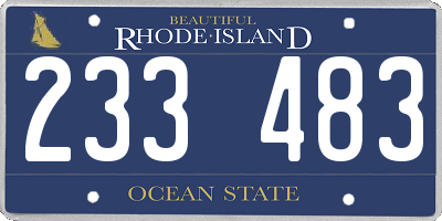 RI license plate 233483