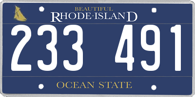RI license plate 233491