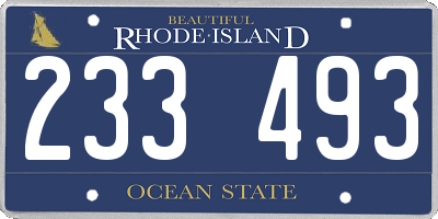RI license plate 233493