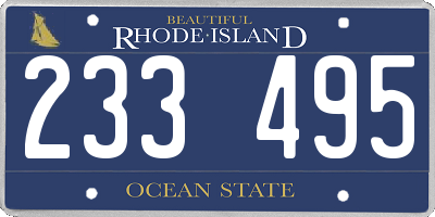 RI license plate 233495