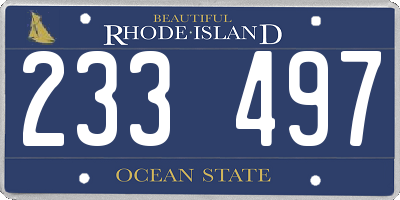 RI license plate 233497