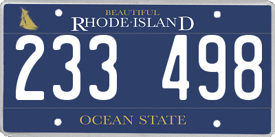 RI license plate 233498