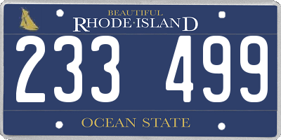 RI license plate 233499