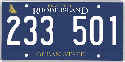 RI license plate 233501