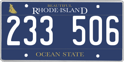 RI license plate 233506