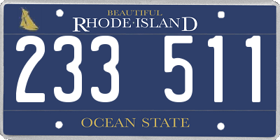 RI license plate 233511