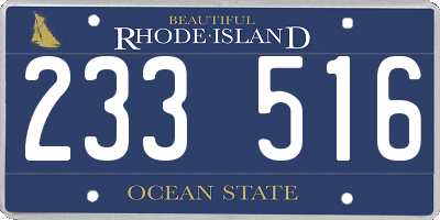 RI license plate 233516