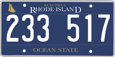 RI license plate 233517