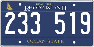 RI license plate 233519