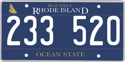 RI license plate 233520