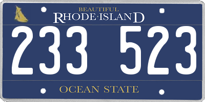 RI license plate 233523