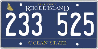 RI license plate 233525
