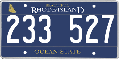 RI license plate 233527
