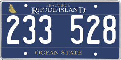 RI license plate 233528