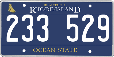 RI license plate 233529