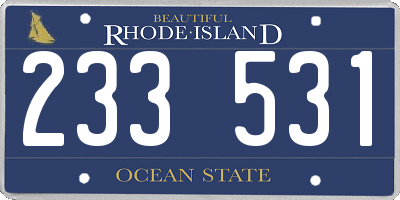 RI license plate 233531