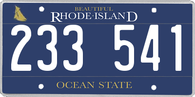 RI license plate 233541