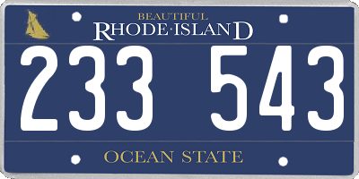 RI license plate 233543