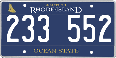 RI license plate 233552
