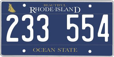 RI license plate 233554