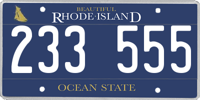 RI license plate 233555