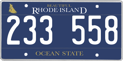 RI license plate 233558