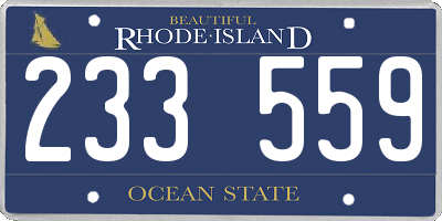 RI license plate 233559
