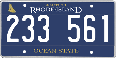 RI license plate 233561