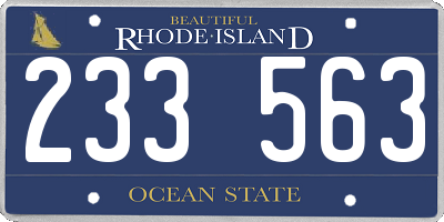 RI license plate 233563