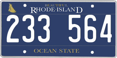 RI license plate 233564