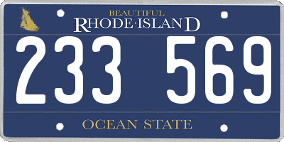 RI license plate 233569