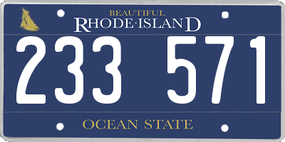 RI license plate 233571