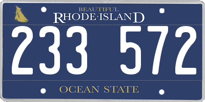 RI license plate 233572
