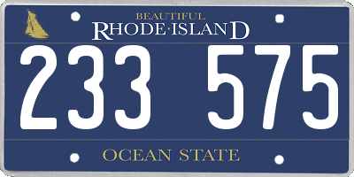 RI license plate 233575