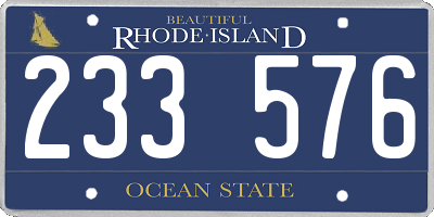 RI license plate 233576