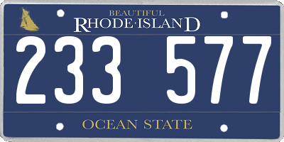 RI license plate 233577