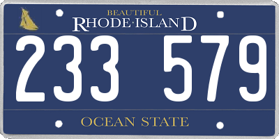 RI license plate 233579