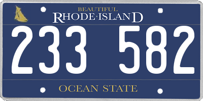 RI license plate 233582