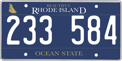 RI license plate 233584
