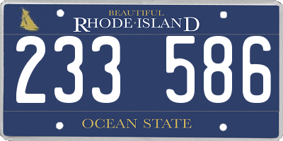 RI license plate 233586