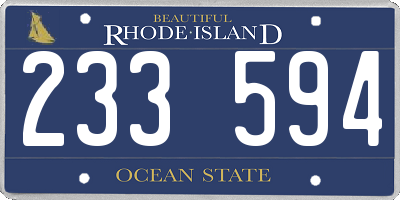 RI license plate 233594