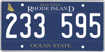 RI license plate 233595