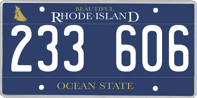 RI license plate 233606