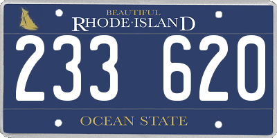 RI license plate 233620