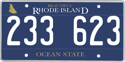 RI license plate 233623
