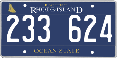 RI license plate 233624