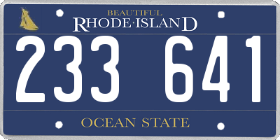 RI license plate 233641